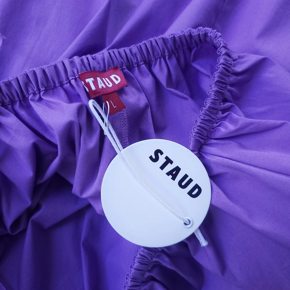 STAUD Myla Amethyst Cut Out Cotton Poplin Maxi Dress - Picture 6 of 15